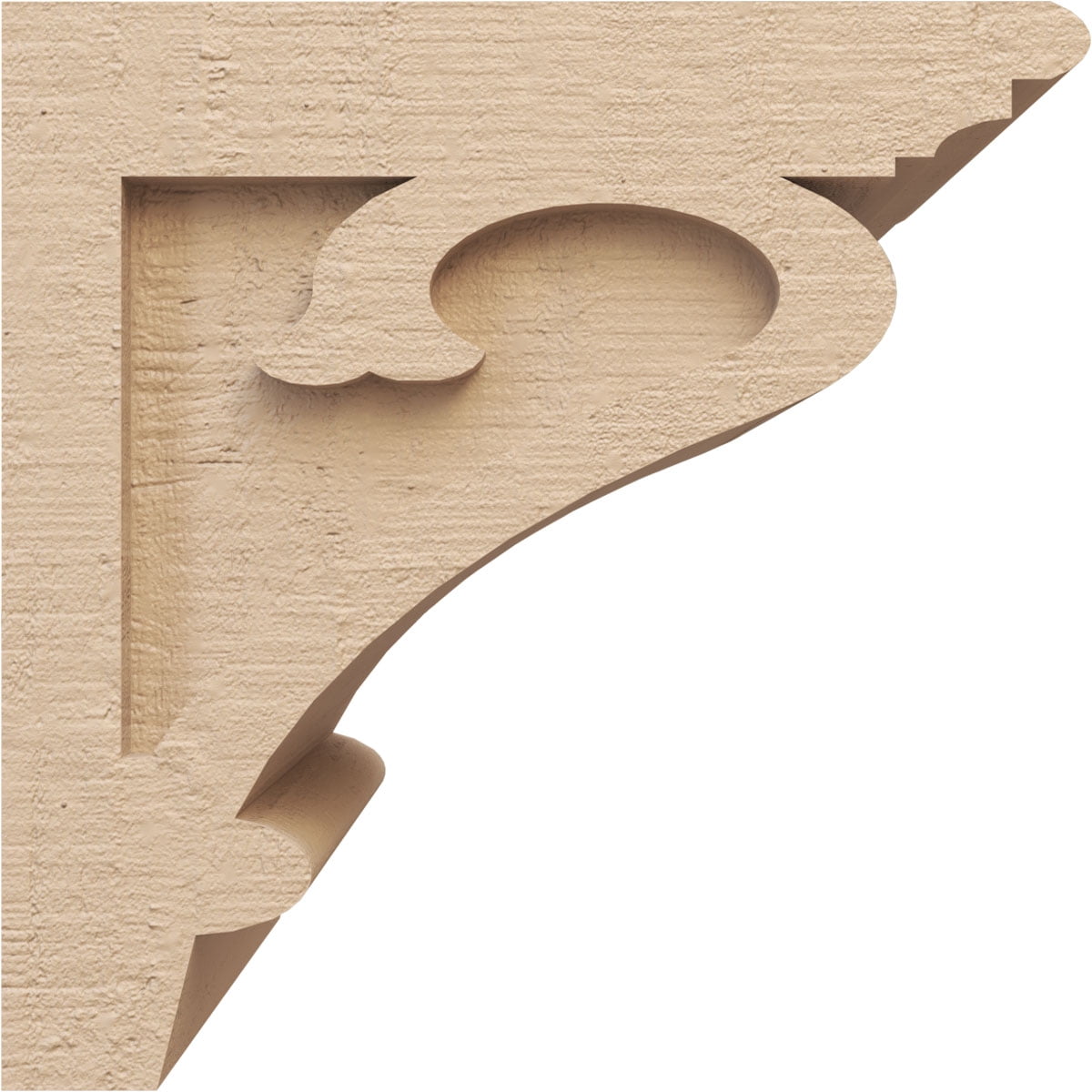 10"W x 10"D x 10"H Wide Mayflower Rough Cedar Woodgrain TimberThane Corbel, Primed Tan