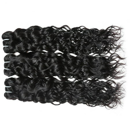 Allove 7A Brazilian Virgin Hair Water Wave 3 Bundles Wet and Wavy Virgin Brazilian Human Hair Hair Extensions,