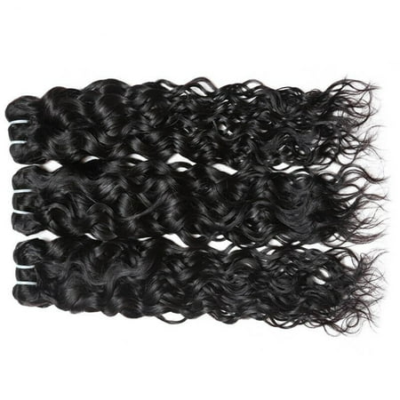 Allove 7A Brazilian Virgin Hair Water Wave 3 Bundles Wet and Wavy Virgin Brazilian Human Hair Hair Extensions, (Best Wet And Wavy Hair Weave)