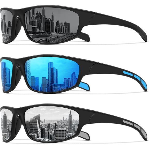 Sports Polarized Sunglasses for Men Women Wrap Around Sun Glasses Fishing Cycling Driving Running UV Protection