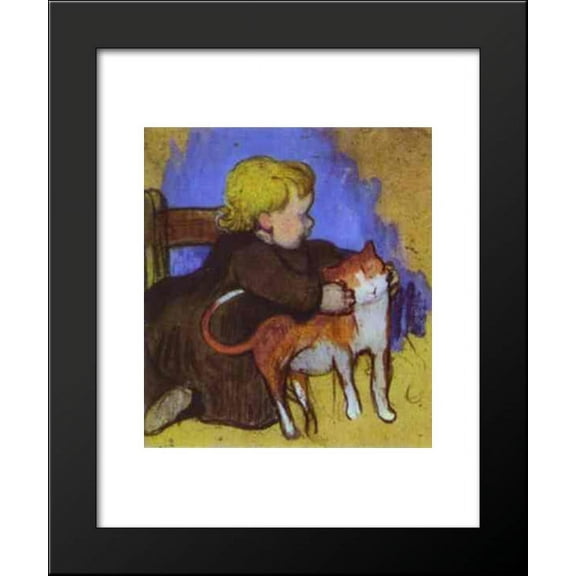 Mimi and her Cat 20x24 Framed Art Print by Paul Gauguin