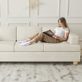 thumbnail image 5 of YOUDENOVA Modern Loveseat Sofa, 63" Small Couch with Deep Seats, Corduroy Sofa Cloud Couch for Living Room Apartment Lounge, White Beige Cream Couch, 5 of 9