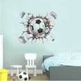 thumbnail image 2 of 3D Soccer Stickers, 3D Wall Art Soccer Ball Stickers Decals for Kids Room, Football Vinyl Art DIY Sticker for Boys Bedroom Playroom Living Room Window, 2 of 4
