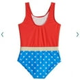 thumbnail image 2 of DC Comics Wonder Woman One-Piece Swimsuit Super Hero RED UPF 50+, Girl's, Size: 5-6, Multicolor, 2 of 2