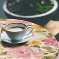 thumbnail image 3 of Ambesonne Floral Fitted Round Tablecloth, Roses Peonies Botanical Art, 40"- 44" Diameter, Pastel Pink and Slate Brown, 3 of 5