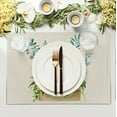 thumbnail image 6 of Sunflower Placemats Set of 4 Spring Summer Yellow Floral Linen Heat Resistant Table Mats 12x18 Inch Sunflowers with Eucalyptus Leaves Print Placemats for Party Kitchen Dining Decoration, 6 of 6