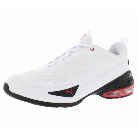 Puma Meza Mens Shoes Size 10, Color: White/Black/For All Time Red