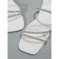 thumbnail image 4 of Women Apricot Rhinestone Decor Flat Sandals, Open Toe Mules For Daily Wear, 4 of 4
