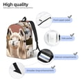 thumbnail image 3 of Disketp Cute Alpaca in Daze print Canvas Backpack Lightweight Travel Daypack Student Rucksack Laptop Backpack-, 3 of 5