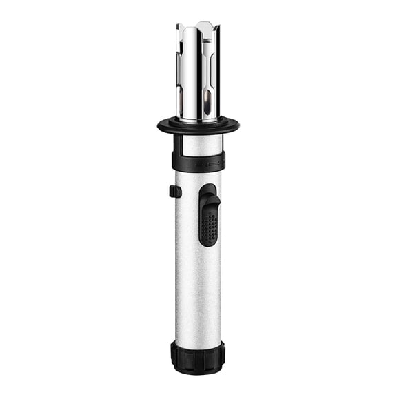 openpig Torch Lighter, Refillable Windproof with Safety Lock for Campfires Kitchen Hiking Candles Fireplace BBQ Outdoor Essentials (Silver)