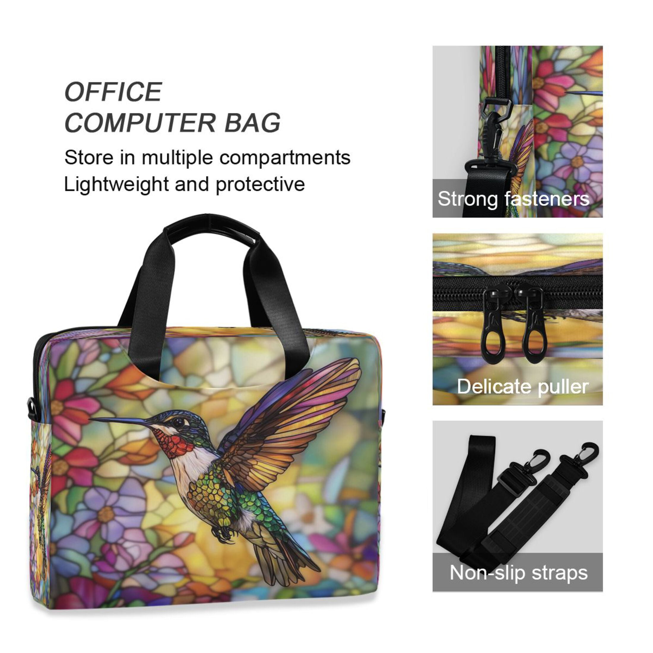 16" Laptop Tote Bag Laptop Sleeve Case Computer Briefcase for Work & Travel Beautiful Hummingbird