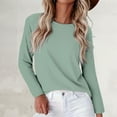 thumbnail image 2 of Duoif Fall Sweatshirts for Women, Women's Casual Long Sleeve T-Shirt - Loose Spring Summer Top Womens Sweatshirt Green L, 2 of 9