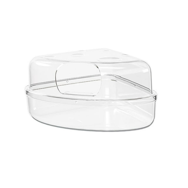 Contenedor de baño de arena para hámster, baño de arena para jerbo, baño resistente para hámster, bañera para ardillas, jerbo, hurón , Grande Claro