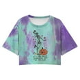 thumbnail image 3 of Women Halloween Skeleton T Shirts Funny Cute Pumpkin Short Sleeve Crop Tops Fall Trendy Crewneck Relaxed Fit Workout Tees Z001-Green L, 3 of 3
