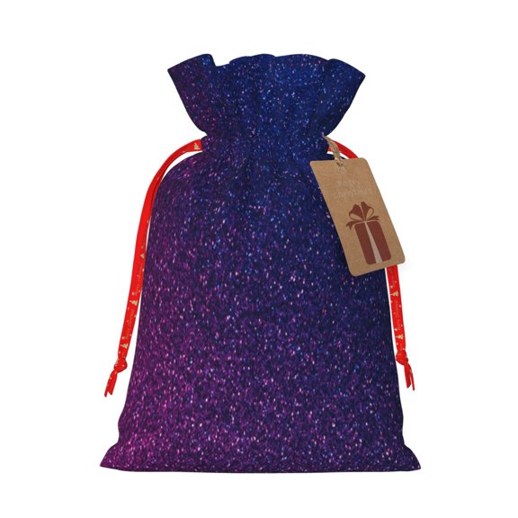 Xecao Neon Glitter Print Burlap Gift Bags with Drawstring and Gift Tags, Gift Bags, Burlap Bags, Jute Bags for Party, Christmas, DIY Craft Bags-Small