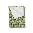 thumbnail image 2 of Banana Leaf Soft Flannel Fleece Throw Blanket, Caribbean Exotic Tree Foliage Vintage Look in Greeny Shades, Cozy Plush for Indoor and Outdoor Use, 60" x 80", Pale Green Dark Green, by Ambesonne, 2 of 5