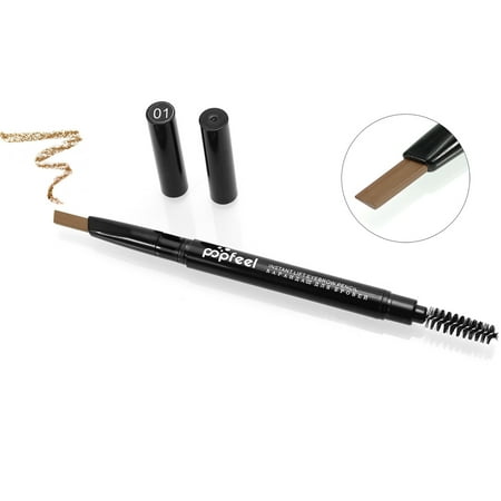 2in1 Rotating Eyebrow Pencil Double Tips Waterproof Long Lasting 24 Hours Natural Pigment Brown Eyebrow (Best Long Lasting Eyebrow)