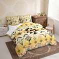thumbnail image 3 of Erosebridal Yellow Aztec Bedding Comforter Set, Farmhouse Dreamcatcher Cow Skull Print King Bedding Sets, Reversible 7 Pieces, 3 of 6