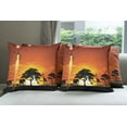 thumbnail image 6 of Ambesonne Animal Throw Pillow Cover 4 Pack, Woman Scene, 24", Burnt Orange Black, 6 of 7