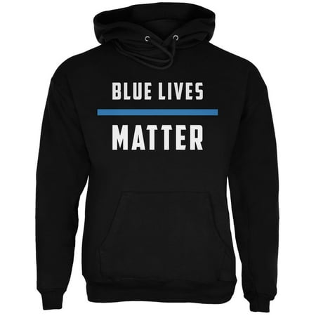 4th of July Police Blue Lives Matter Thin Blue Line Black Adult Hoodie