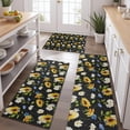 thumbnail image 2 of Black Multicolor Flower Sunflower Pattern Kitchen Rugs Sets Of 3,Kitchen Runner Rugs Non Skid Washable,Decorative Kitchen Floor Mats for Kitchen,Sink,Laundry,17"x30"+ 17"x47" + 17"x59", 2 of 6