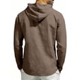 thumbnail image 6 of fatyb Mens Hooded Shirts Button up Long Sleeve Casual Pullover Lightweight Loose Beach Vacation Hoodies, 6 of 7