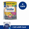 [$25 Savings] Similac Pro-Sensitive Baby Formula for Immune Support, With 2'-FL HMO, Powder, 1.86-lb Can (4 Count) with Free $25 eGift Card