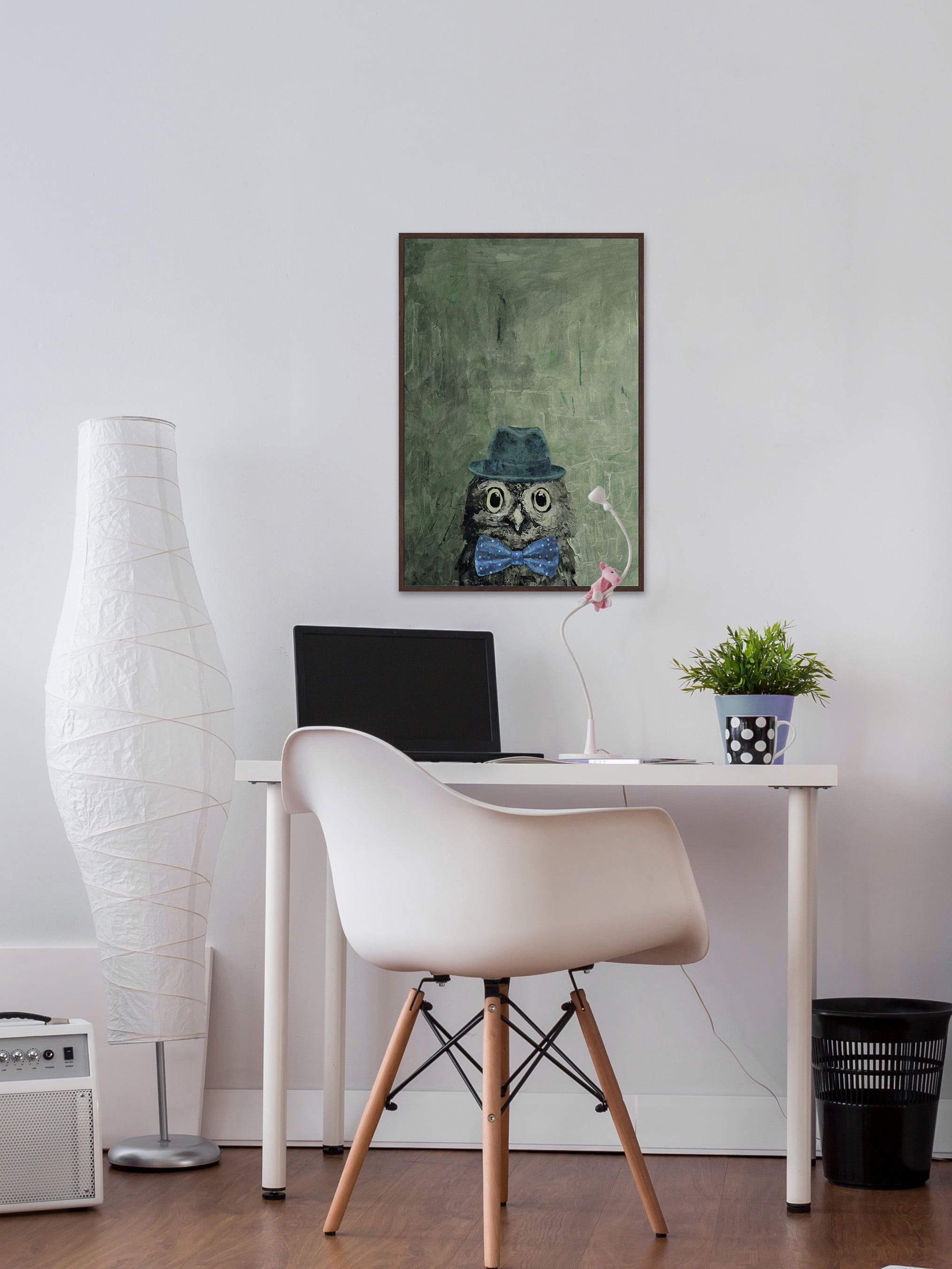 Mister Owly Floater Framed Painting Print on Canvas