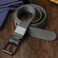 thumbnail image 3 of Men's Belts for Jeans, Men's Perforated Canvas Belt with Metal Buckle Breathable Nylon Casual Belt for Work Travel, 3 of 7