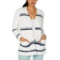 thumbnail image 3 of Style & Co Striped Open-Front Cardigan (Winter White Combo, XL), 3 of 5