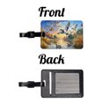 thumbnail image 4 of Ducks Flying At Sunrise Hunting Watercolor Faux Leather Travel Luggage Tag, 4 of 7