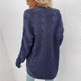 thumbnail image 4 of Chunky Knit Cardigans for Women Long Sleeve Open Front Sweaters Solid Color Above the Knee Cardigan Fall Knitwear, 4 of 5