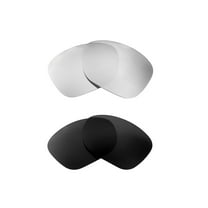 Walleva Polarized Titanium   Black Replacement Lenses For Oakley Conquest Sunglasses