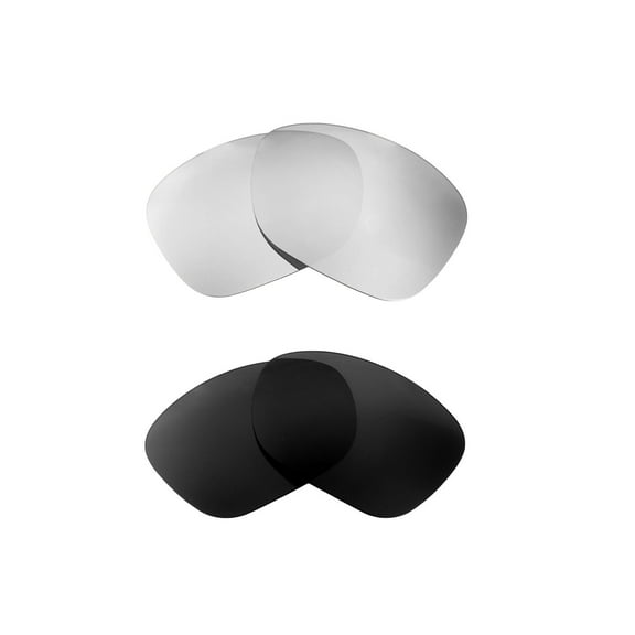 Walleva Polarized Titanium   Black Replacement Lenses For Oakley Conquest Sunglasses