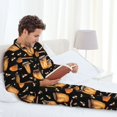 thumbnail image 4 of Mens Pajamas Set, Bee and Honey Button-Down Pajamas for Men Long Sleeve Mens Sleepwear Lounge Pjs Set, 4 of 5