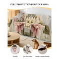 thumbnail image 4 of Farmhouse Pink Floral Sofa Covers for 2-3 Cushion Couch L-Shaped Sectional, Spring Vintage Botanical Flowers Washable Sofa Covers Slipcover for Living Room Furniture, Couch Cover Blanket 71"x134", 4 of 9