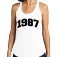 thumbnail image 2 of 1987 College Style Tank Top Fitted Racerback Women's Large Heather Grey, 2 of 5