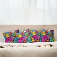 thumbnail image 7 of Ambesonne Indie Throw Pillow Cover 4 Pack, Colorful Doodle Monsters, 24", Multicolor, 7 of 7