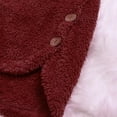 thumbnail image 6 of SDNall Women Plus Size Button Plush Tops Hooded Loose Cardigan Wool Coat Winter Jacket, 6 of 9