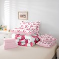 thumbnail image 6 of Erosebridal Pink Bowknot Kids 7pcs Bedding Comforter Set,Cute Cherry Red Loves Queen Bedding Sets For Bowtie Lover,Reversible pink, 6 of 7