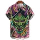 thumbnail image 3 of Camisa vintage japonesa con estampado 3D de samurái para hombre, camisa de manga corta de gran tamaño con solapa y botones, estilo callejero, 3 of 5