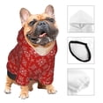 thumbnail image 3 of Fotbe Red White Snowflakes Sudadera con Estampado para Perros Pequeños – Suéter con Capucha para Mascotas, Tela Suave de Forro Polar con Bolsillo-Large, 3 of 7
