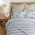 thumbnail image 5 of Levtex Home - Serena Sea Quilt Set - Twin Quilt and One Standard Sham - Coastal - Blue, Navy, Taupe and White - Quilt (68x86in.) and Sham (20x26in.) - Reversible - Cotton, 5 of 9
