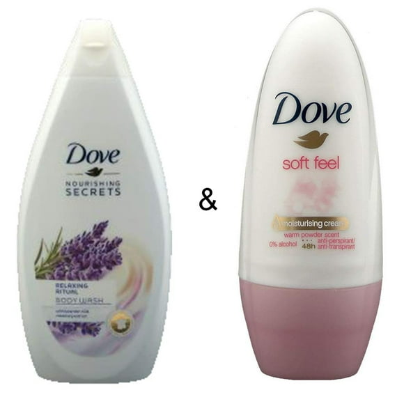 Body Wash Relaxing Ritual 500 by Dove & Roll-on Stick Soft Feel 50ml by Dove