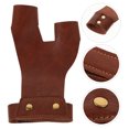 thumbnail image 4 of Gant d'Archerie pour Doigts Café Matériau Pu pour Protection des Mains Anti-Abrasion Design Gaucher, 4 of 8