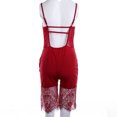 thumbnail image 3 of Mono de malla sin mangas Sexy para mujer de VISgogo, mono transparente de encaje con escote en V y espalda descubierta, pantalones cortos eróticos de una pieza calados para mujer VISgogo moda, 3 of 7