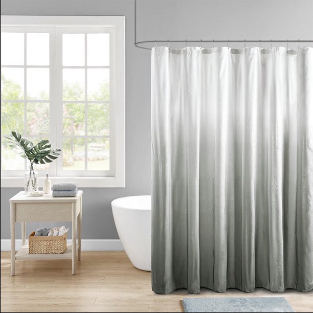 Home Outfitters Grey Shower Curtain 72"W x 72"L, Shower Curtain for
