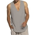 thumbnail image 2 of Dxzfnsa Mens V Neck Tank Tops Big and Tall Men's Casual Cotton Sleeveless Shirts Lightweight Solid Color Gym Workout Vests, 2 of 6