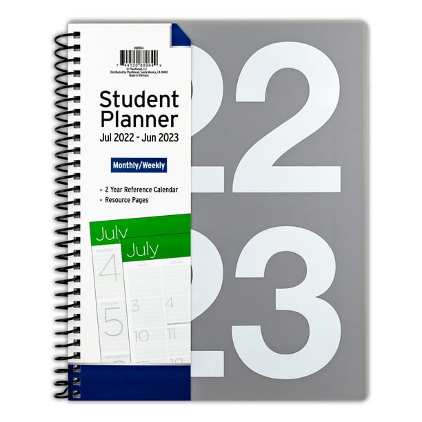 PlanAhead Monthly/Weekly Student Planner, July 2022 June 2023, 8.5 x