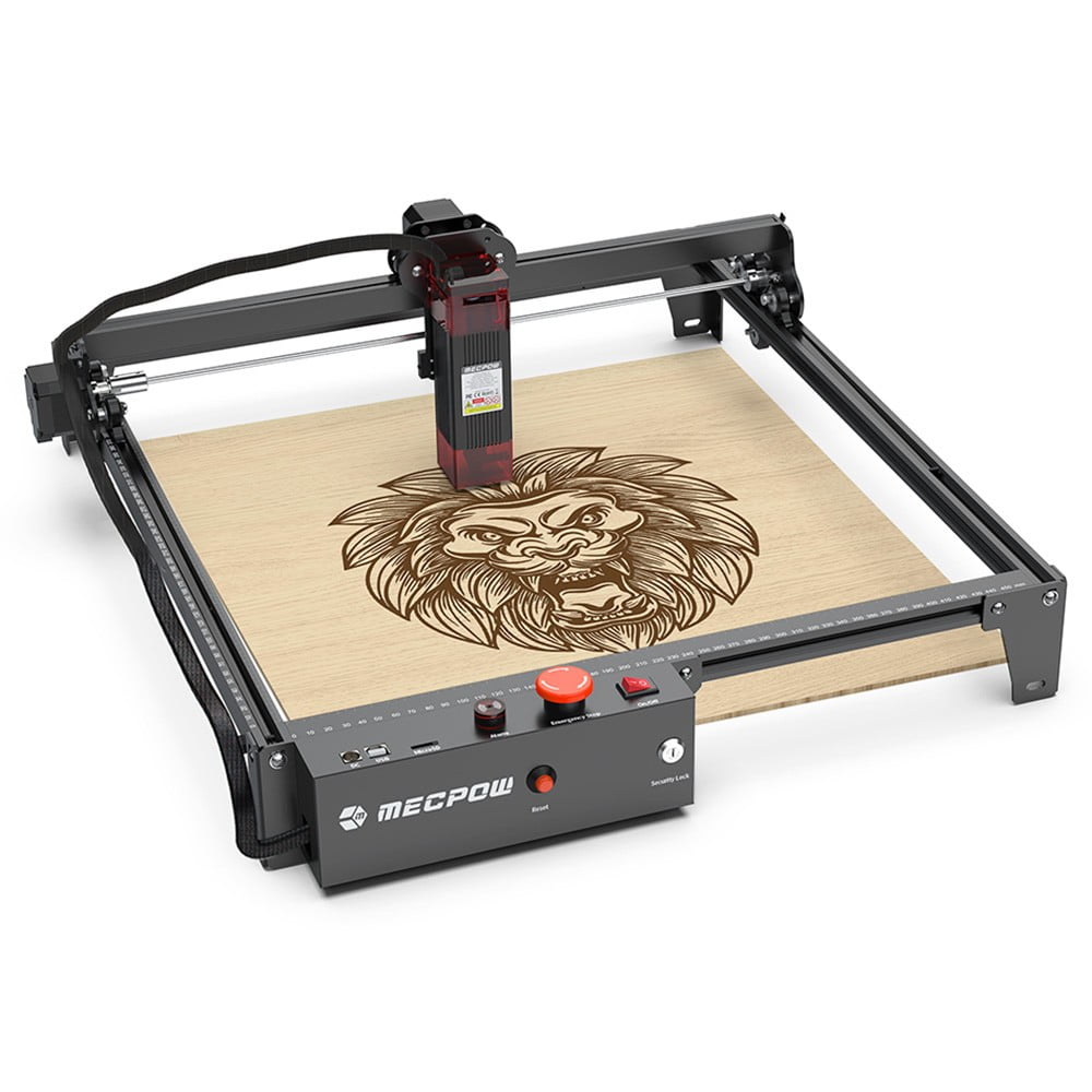 5W Laser Engraving Machine with Safety Lock, Emergency Stop, Flame Detection, Gyroscope Sensor, US Plug - High-Precision Engraving-Mecpow X3